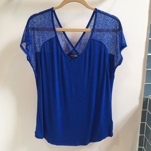 Lacey V-Neck with Cap Sleeves
